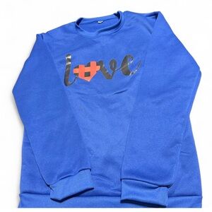 Blue “LOVE” polyester sweatshirt #loungewear Size M